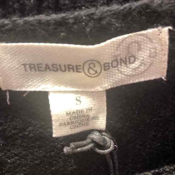 Treasure & Bond Women’s Size Small Black Gold Metallic Stripe Tunic Sweater - Picture 5 of 9